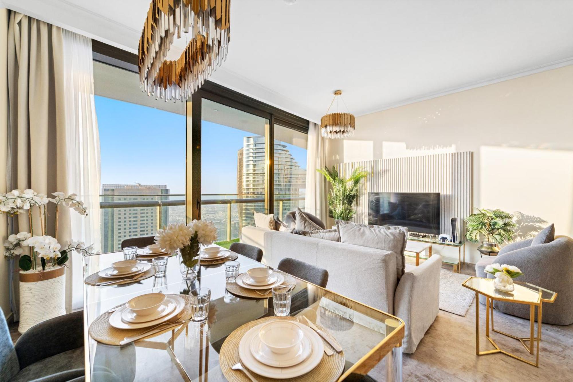 First Class 2Br With Full Dubai Skyline & Sea View 외부 사진